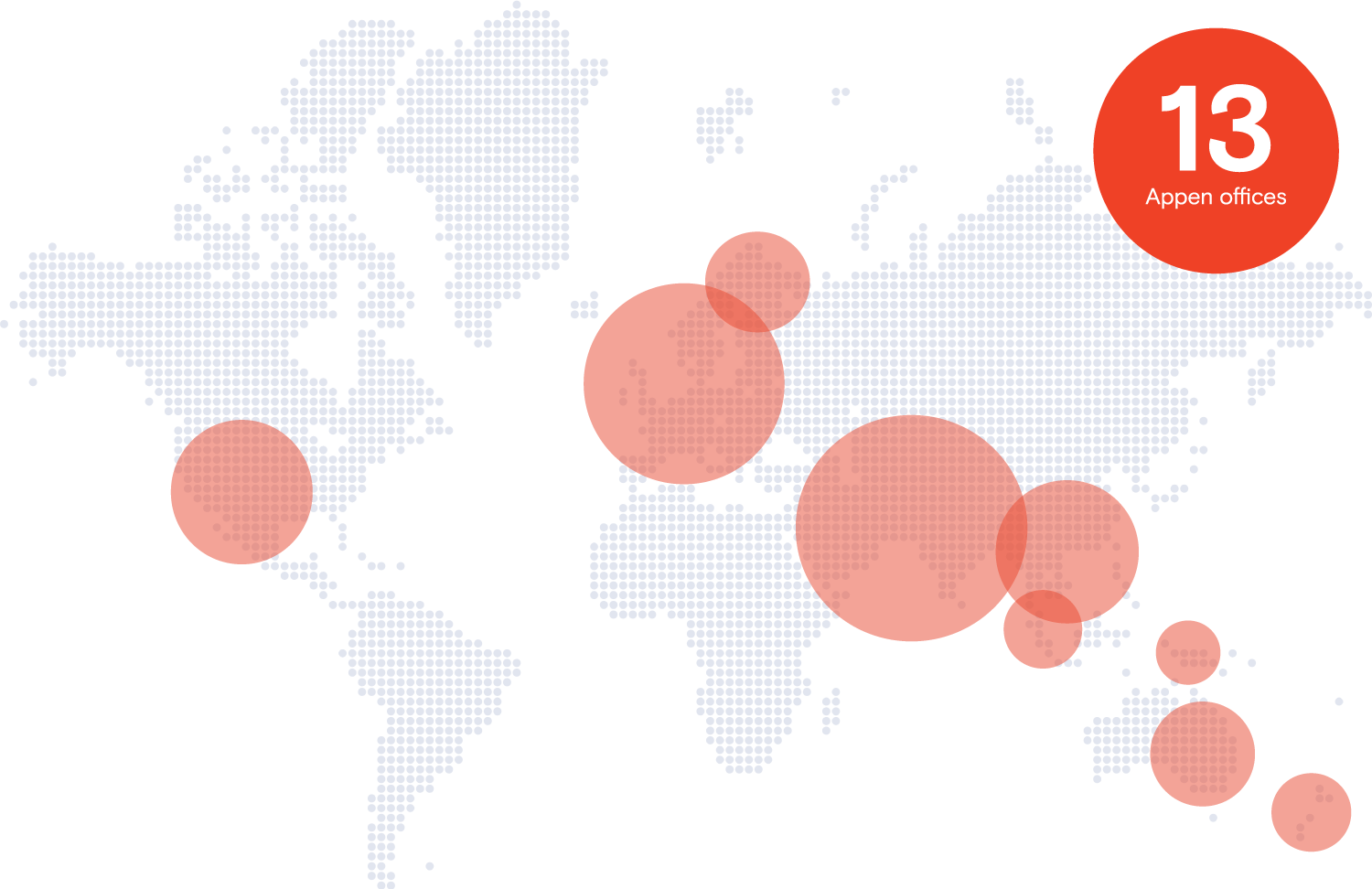 Appen Global reach map